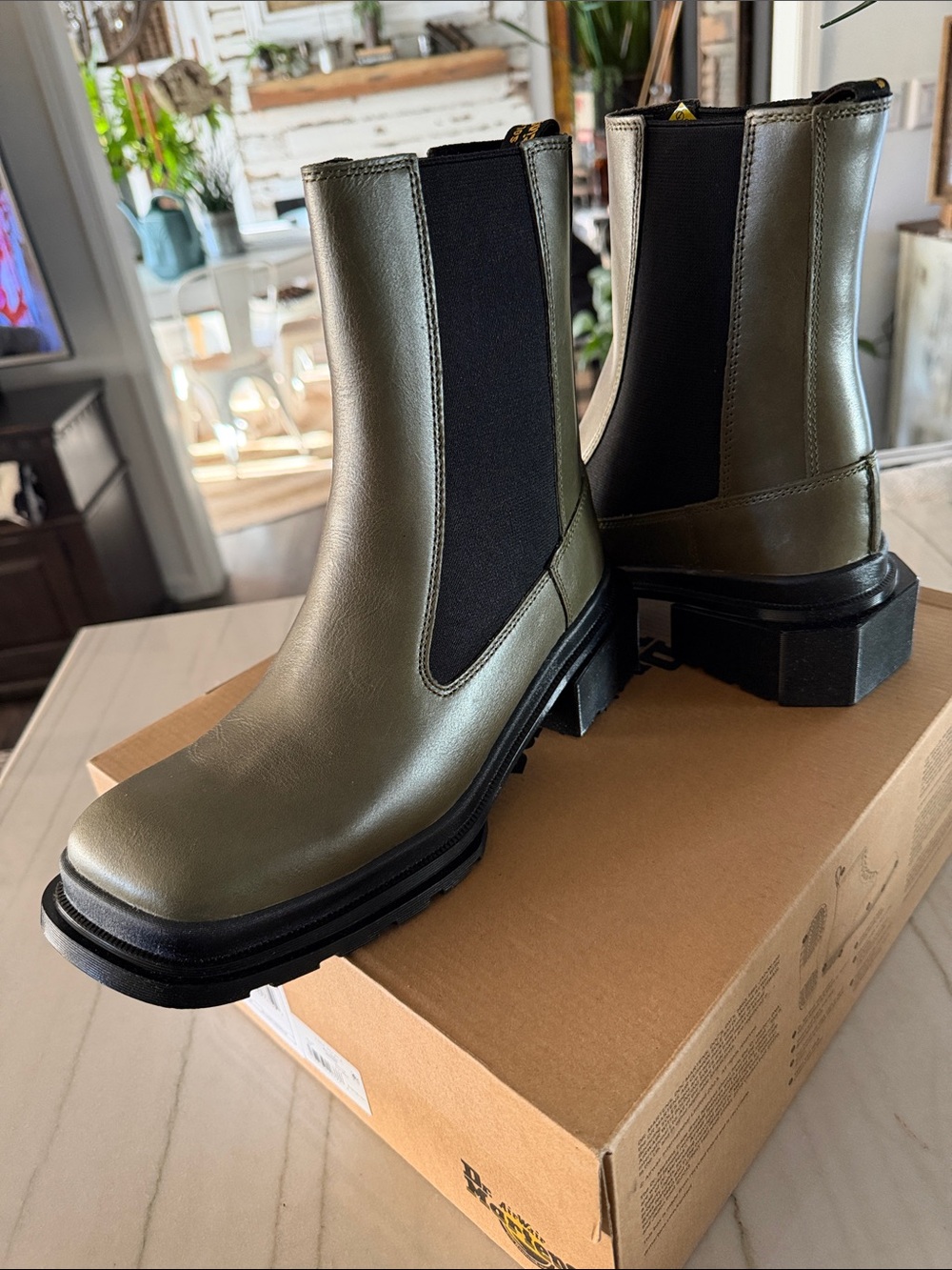 Olive Chelsea Combat Boots - Women - Picture 3 of 6